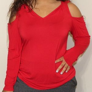 Red cutout blouse